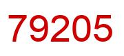 Number 79205 red image
