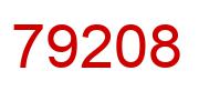 Number 79208 red image