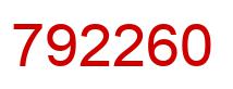 Number 792260 red image