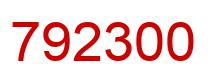 Number 792300 red image