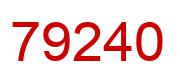 Number 79240 red image