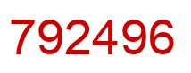 Number 792496 red image