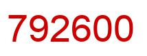 Number 792600 red image
