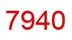 Number 7940 red image