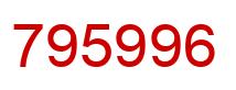 Number 795996 red image