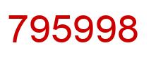 Number 795998 red image