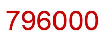 Number 796000 red image