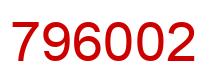 Number 796002 red image