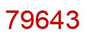 Número 79643 imagen rojo