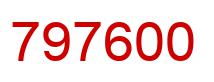Number 797600 red image