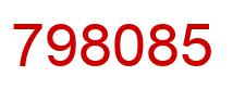 Number 798085 red image