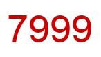 Number 7999 red image