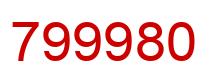 Number 799980 red image