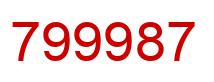 Number 799987 red image