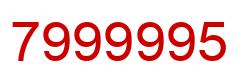 Number 7999995 red image