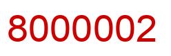 Number 8000002 red image