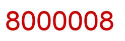 Number 8000008 red image