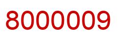 Número 8000009 imagen rojo