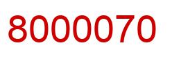 Number 8000070 red image