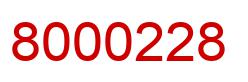 Number 8000228 red image