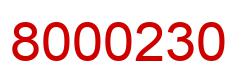 Number 8000230 red image
