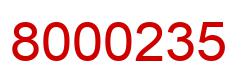 Number 8000235 red image