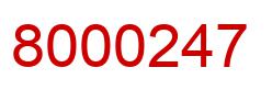 Number 8000247 red image