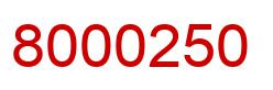 Number 8000250 red image