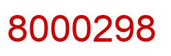 Number 8000298 red image