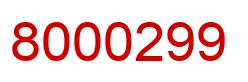 Number 8000299 red image