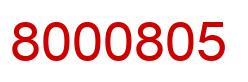 Number 8000805 red image