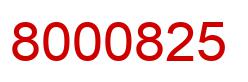 Number 8000825 red image