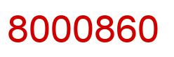Number 8000860 red image