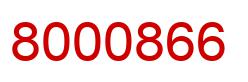 Number 8000866 red image