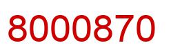Number 8000870 red image