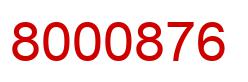 Number 8000876 red image