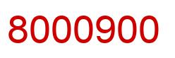 Number 8000900 red image