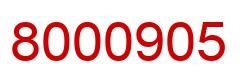 Number 8000905 red image