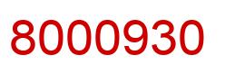 Number 8000930 red image