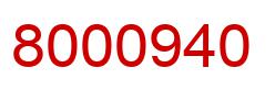 Number 8000940 red image