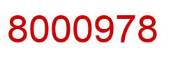 Number 8000978 red image