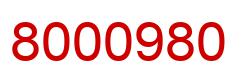 Number 8000980 red image