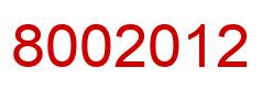 Number 8002012 red image
