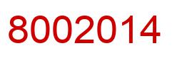 Number 8002014 red image