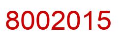 Number 8002015 red image