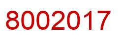 Number 8002017 red image