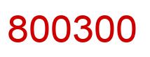 Number 800300 red image