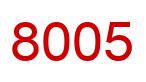 Number 8005 red image