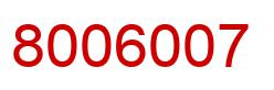 Number 8006007 red image