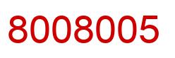Number 8008005 red image